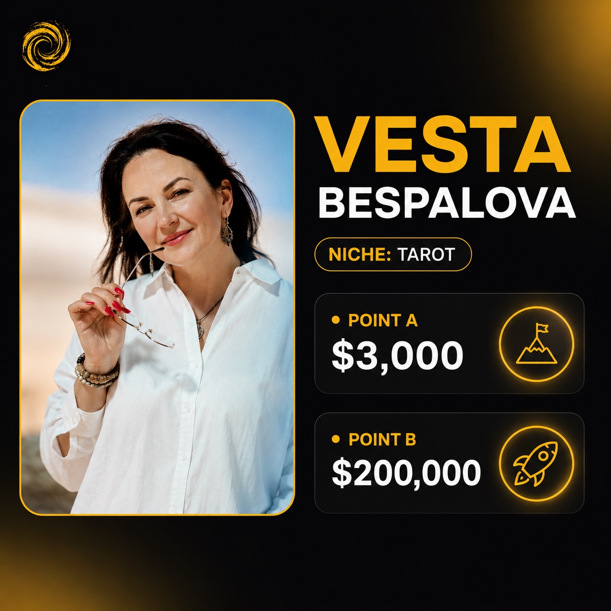 Vesta Bespalova — Tarot: $3,000 → $200,000